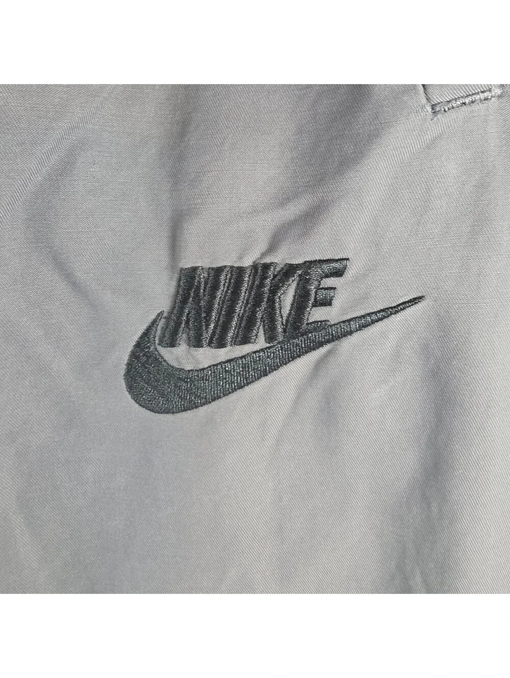 Nike Sportswear Woven Jogger Pants Mens Gray Embroidered Swoosh Drawstring